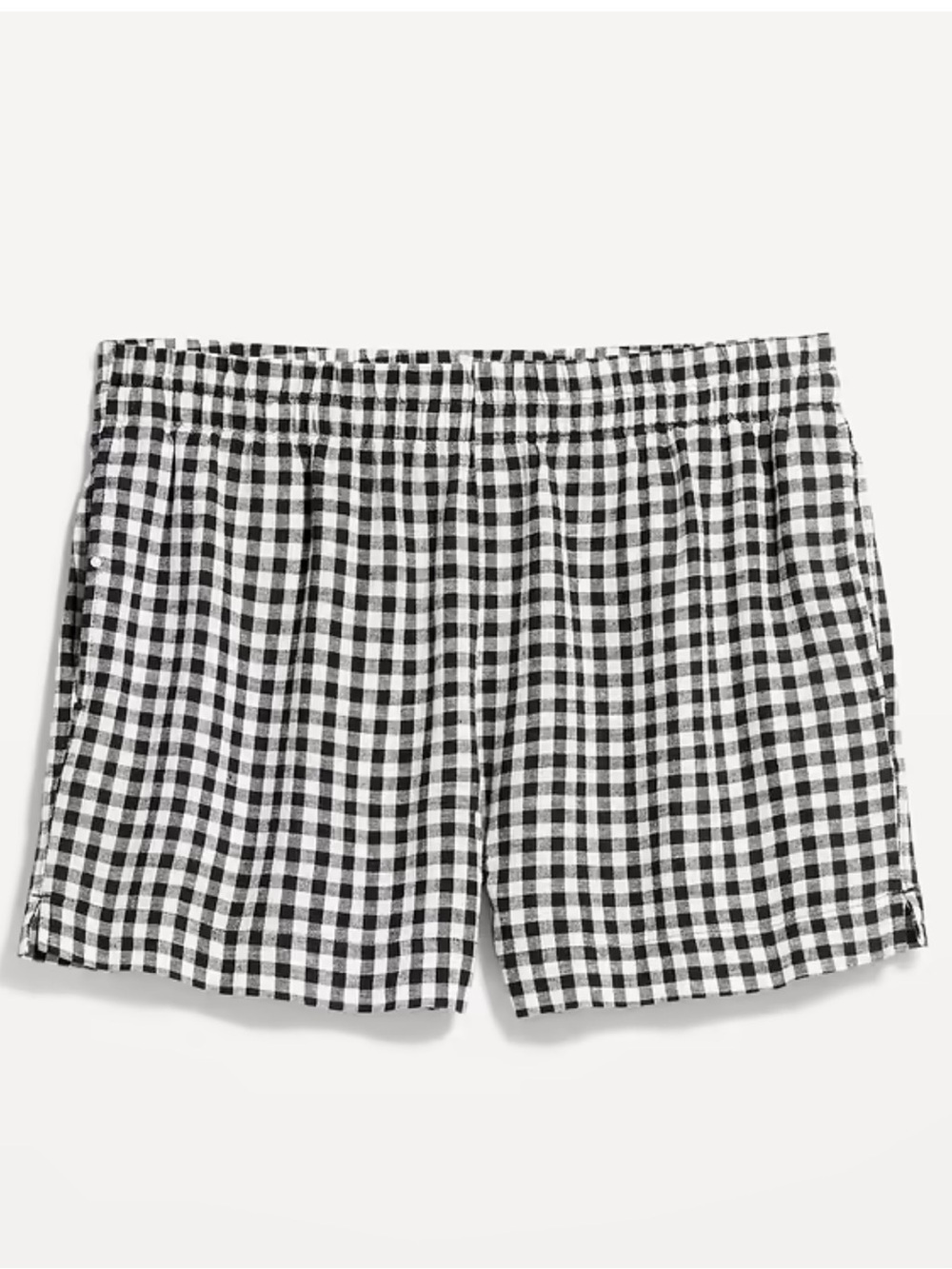 dip Black & White Gingham Elastic-Waist Bermudas